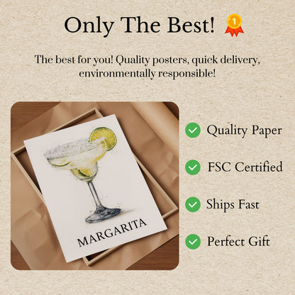 Classic Margarita Cocktail Poster