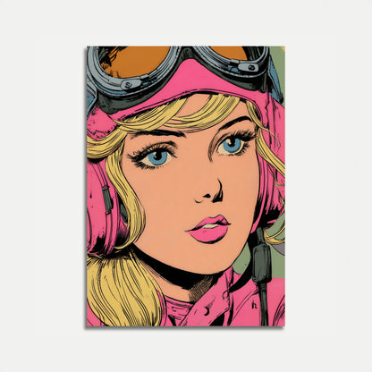 Retro Pilot Girl Poster