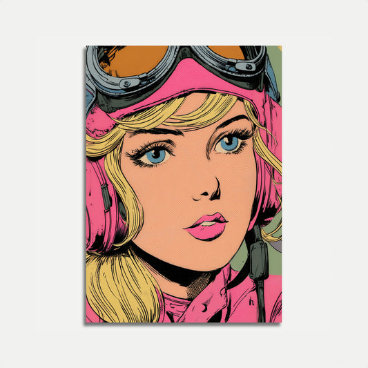 Retro Pilot Jente Plakat