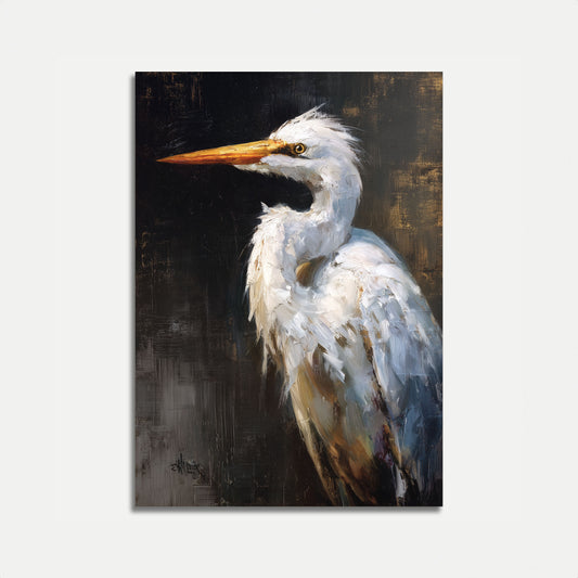Elegant White Heron Poster
