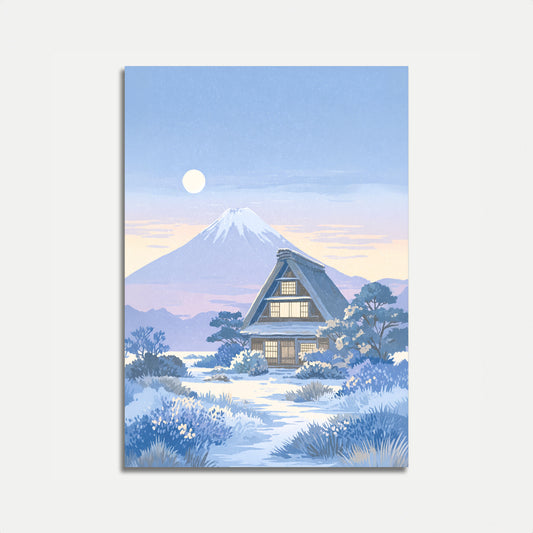 Japansk Bjerghytte Måneskin Plakat