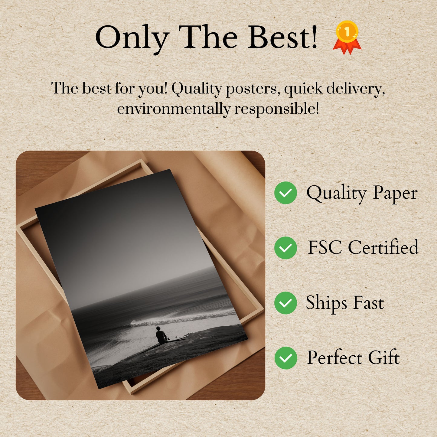 Póster de Surfista Esperando Olas