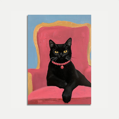 Royal Black Cat Elegance Poster