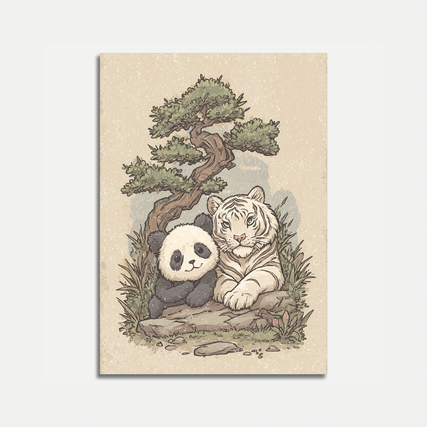 Panda and Tiger Friends Poster