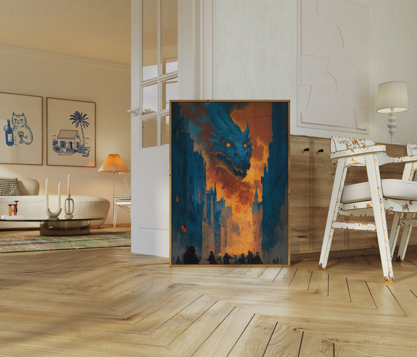 Dragon Chaos City Fire Poster