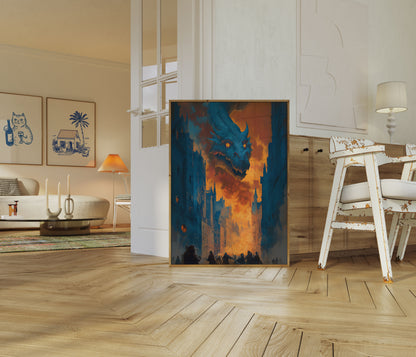 Dragon Chaos City Fire Poster