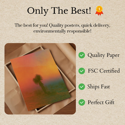 Desert Palm Sunset Landscape Poster