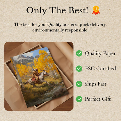 Autumn Ride Native American Poster