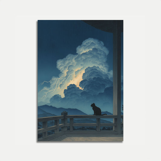 Cat Watching Storm Clouds Poster