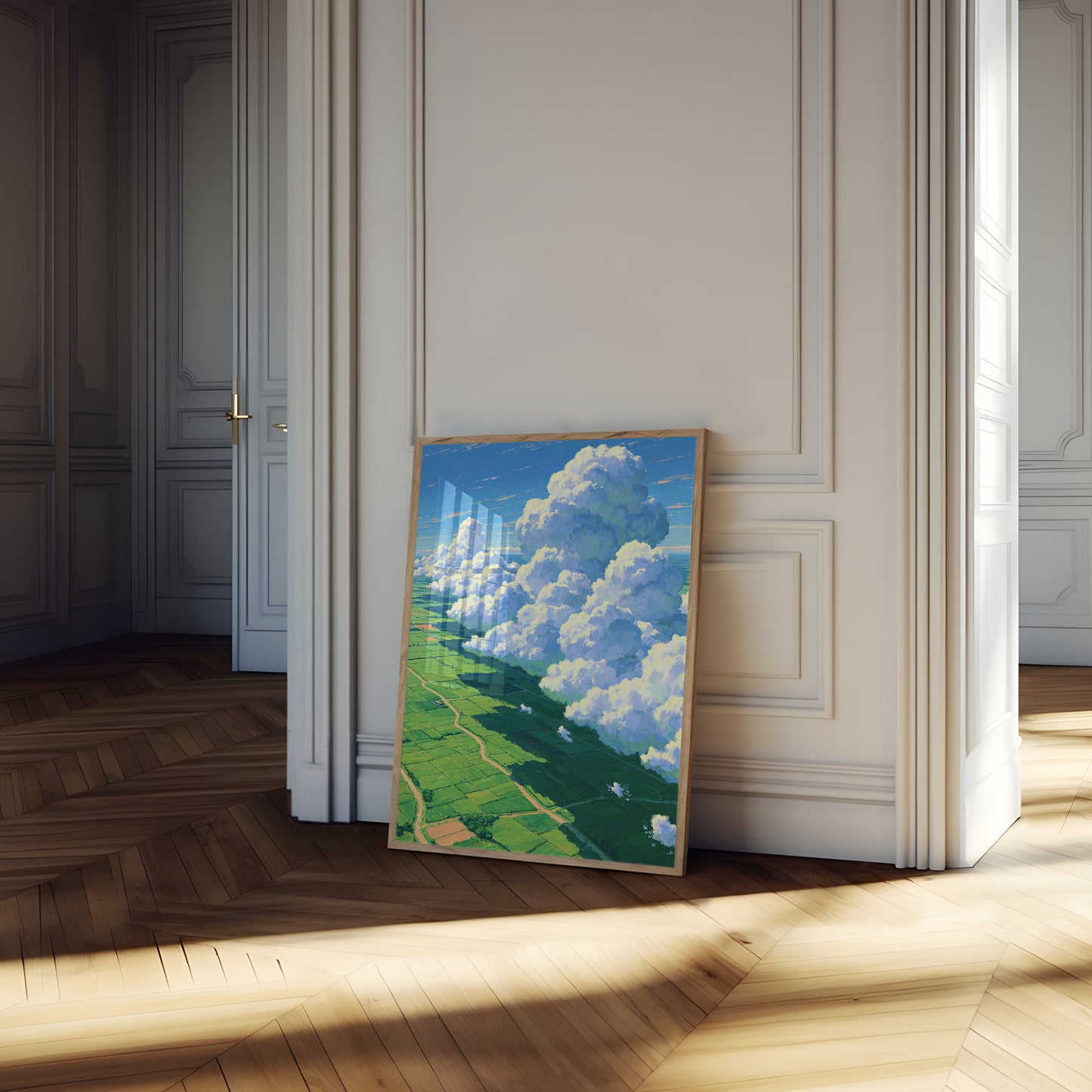 Majestueuses Nuages Sur Ferme Affiche