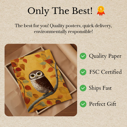 Autumn Owl Nature Poster