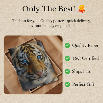 Tiger with Blue Eyes Poster