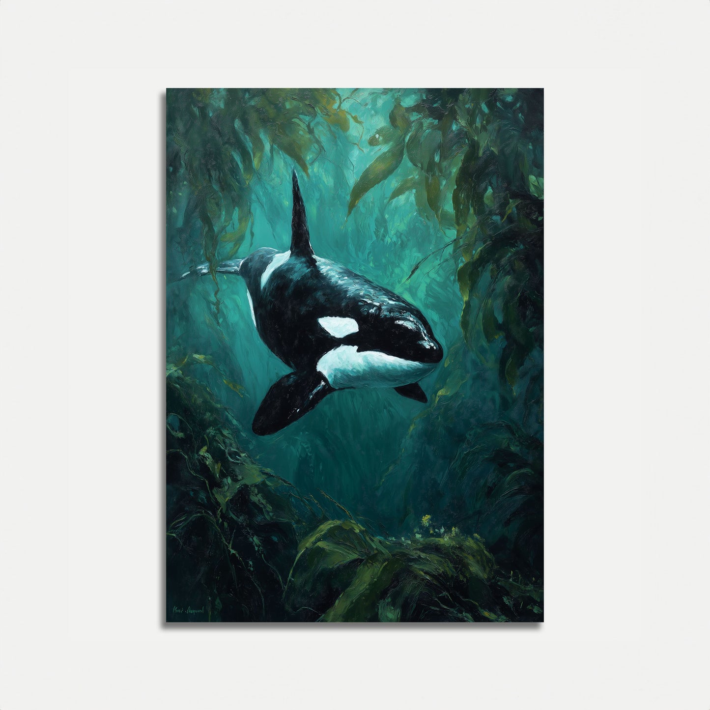 Plakát Killer Whale v Kelp Forestu