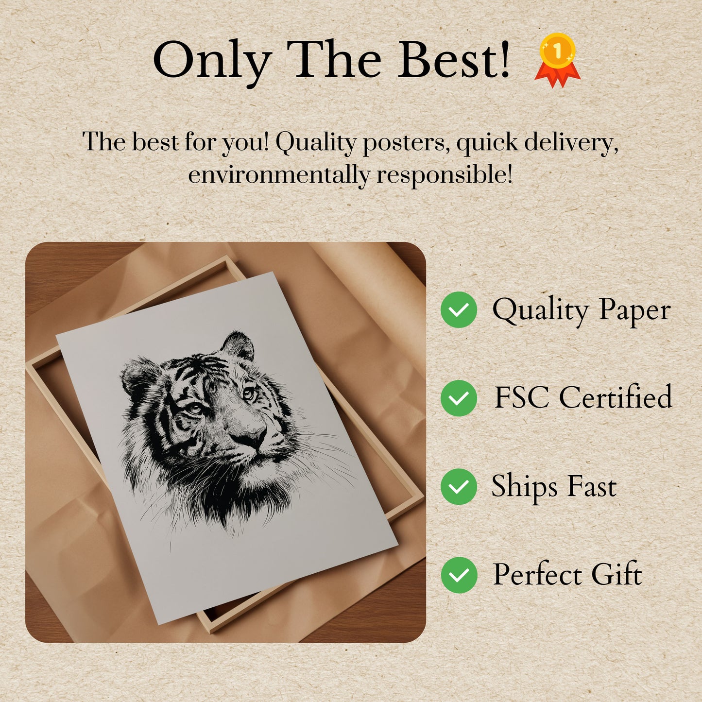 Wild Majesty Black and White Poster