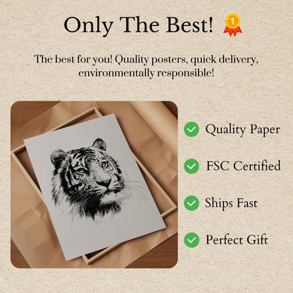 Wild Majesty Black and White Poster