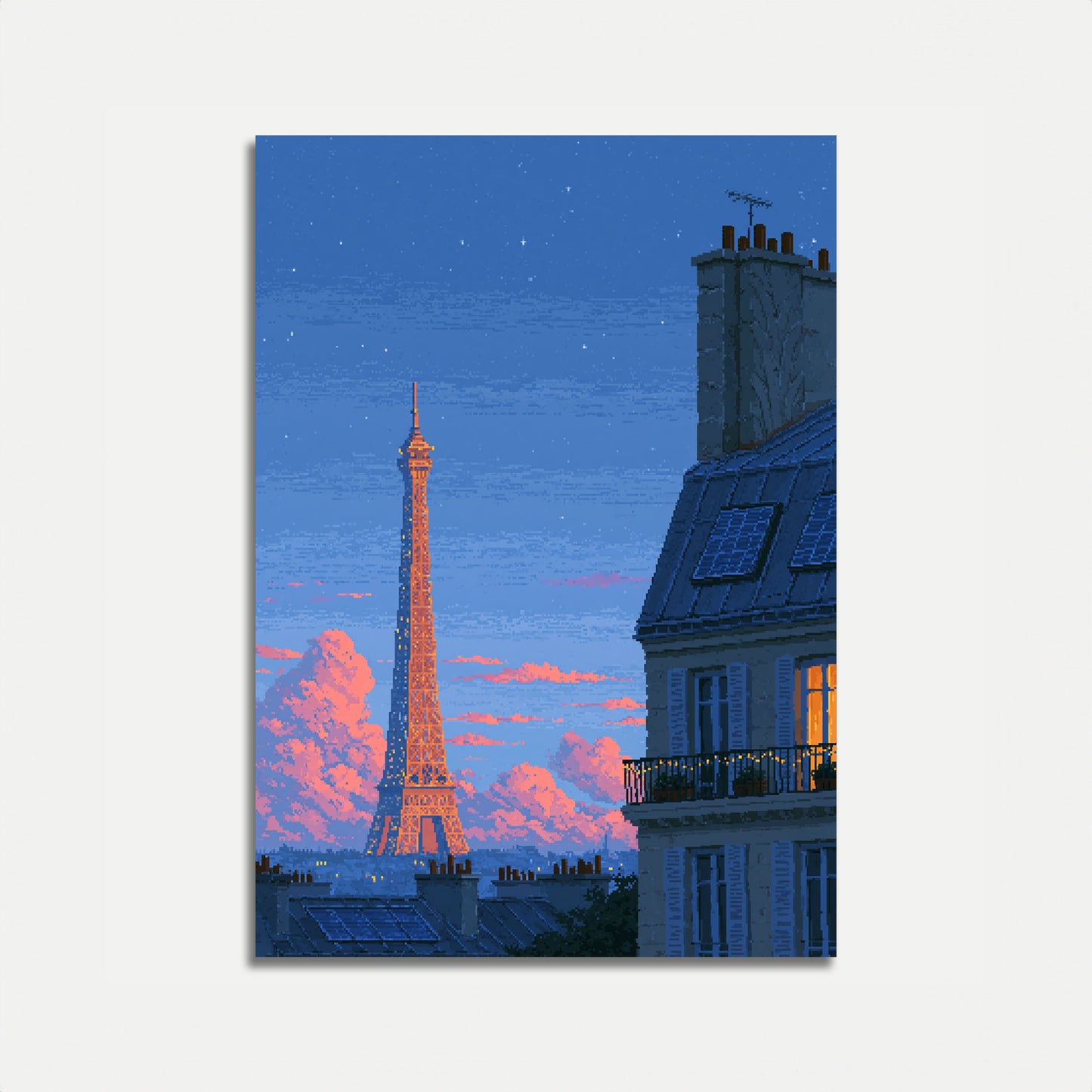 Paris Eiffel Tower Sunset Poster