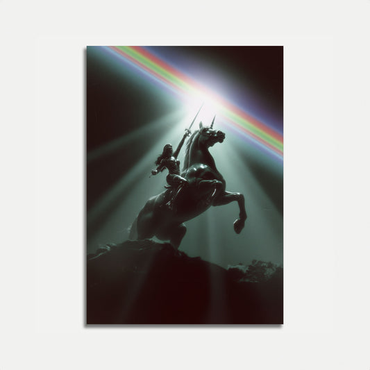 Poster del Guerriero Unicorno Mistico dell'Arcobaleno