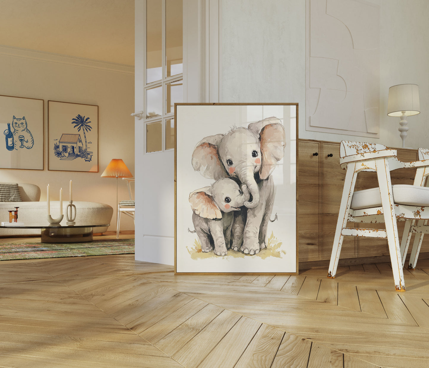 Baby Elephant Love Poster