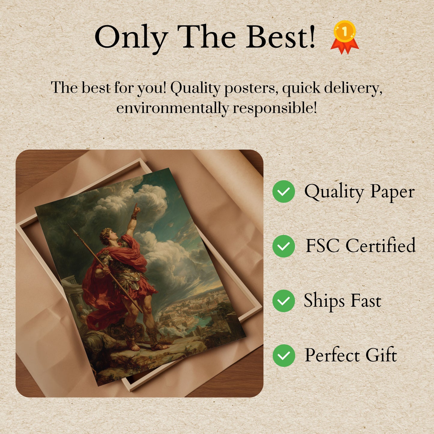 Roman Warrior Conquering City Poster