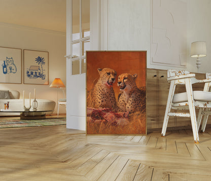 Cheetahs die een dode delen Poster