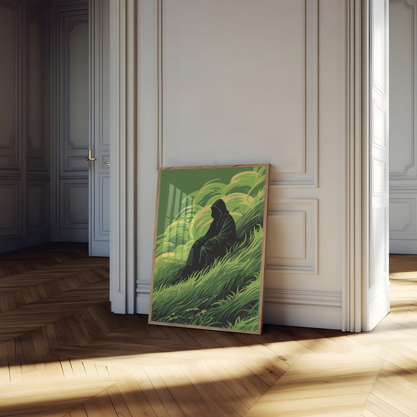 Figura Misteriosa en el Póster de Hierba Alta