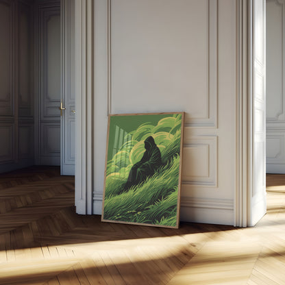 Figura Misteriosa en el Póster de Hierba Alta
