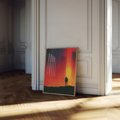 Figura Solitaria Contro Poster Inferno