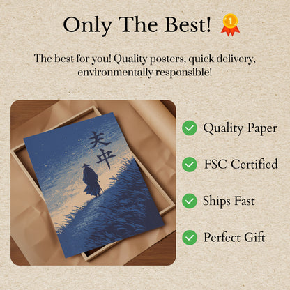 Krieger im Grasland stehend Poster