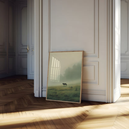 Wolf in Misty Grassland Poster

Plakat: Wolf in nebliger Graslandschaft