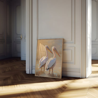 Pelicans by the Wetlands Poster