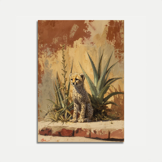 Young Cheetah Desert Sanctuary Poster