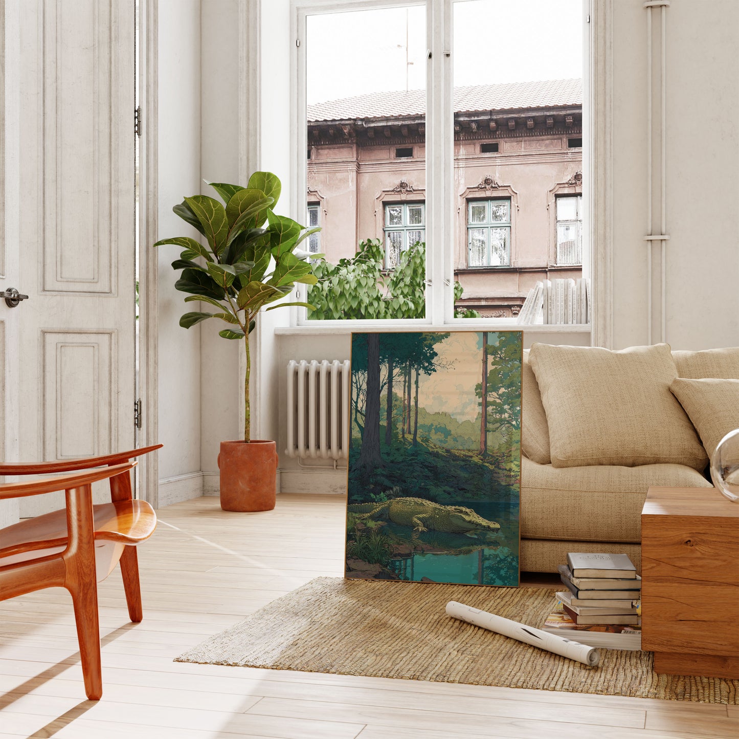 Póster del cocodrilo guardián del bosque