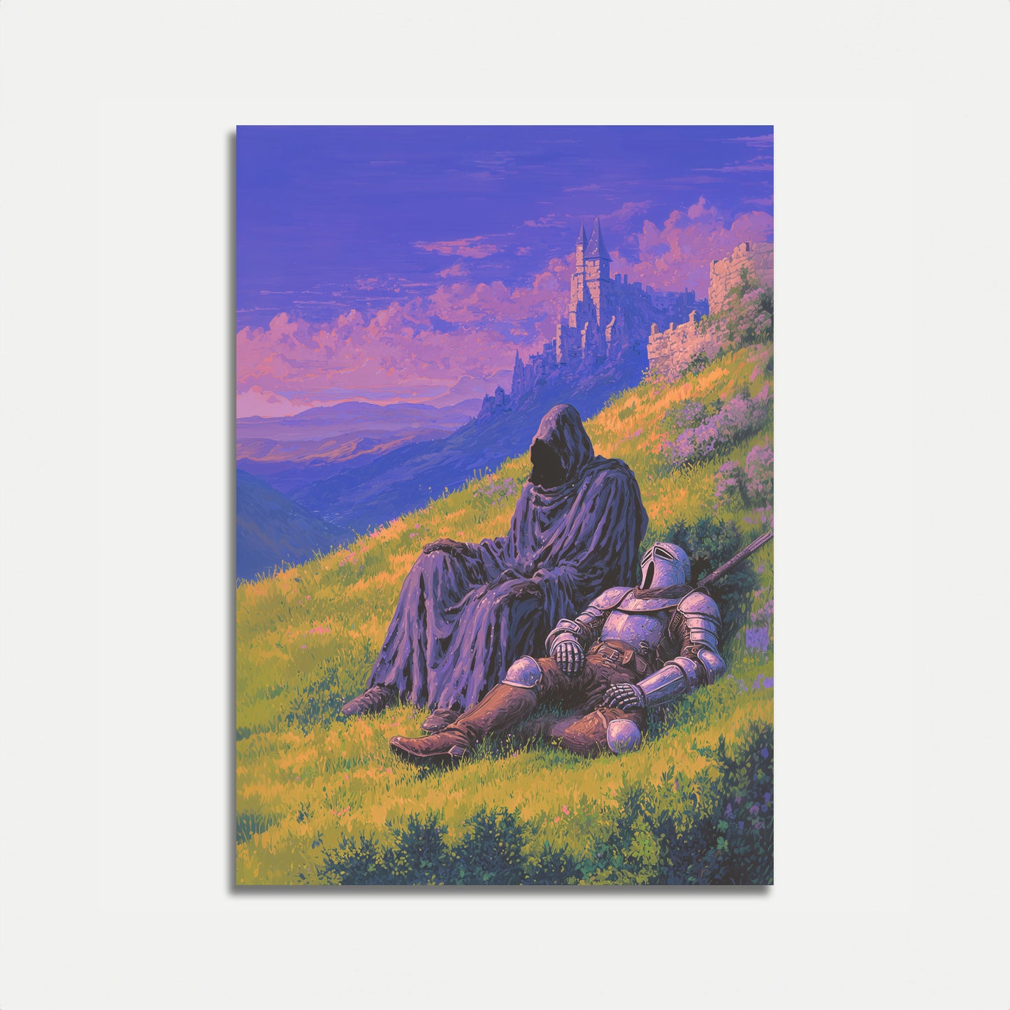 Rytíř a hrad Fantasy plakát