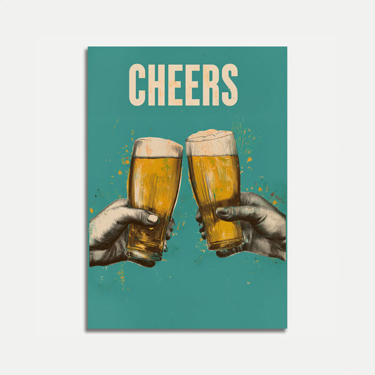 Vintage Beer Toast Cheers Poster
