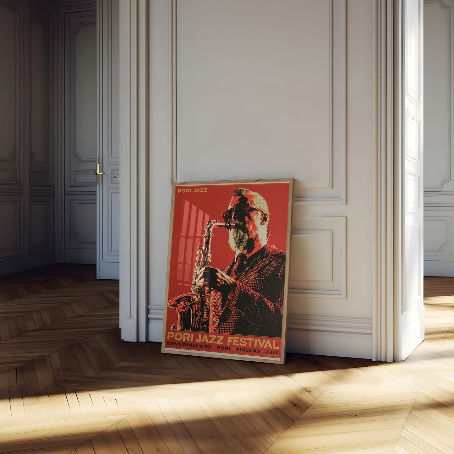 Plakat w stylu vintage Festiwalu Pori Jazz