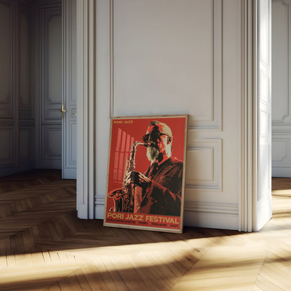 Plakat w stylu vintage Festiwalu Pori Jazz