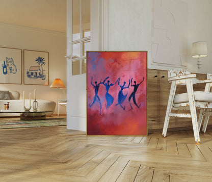 Tanzende Silhouetten der Freude Poster