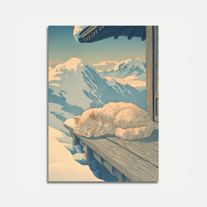 Schlafende Katze Bergblick Poster