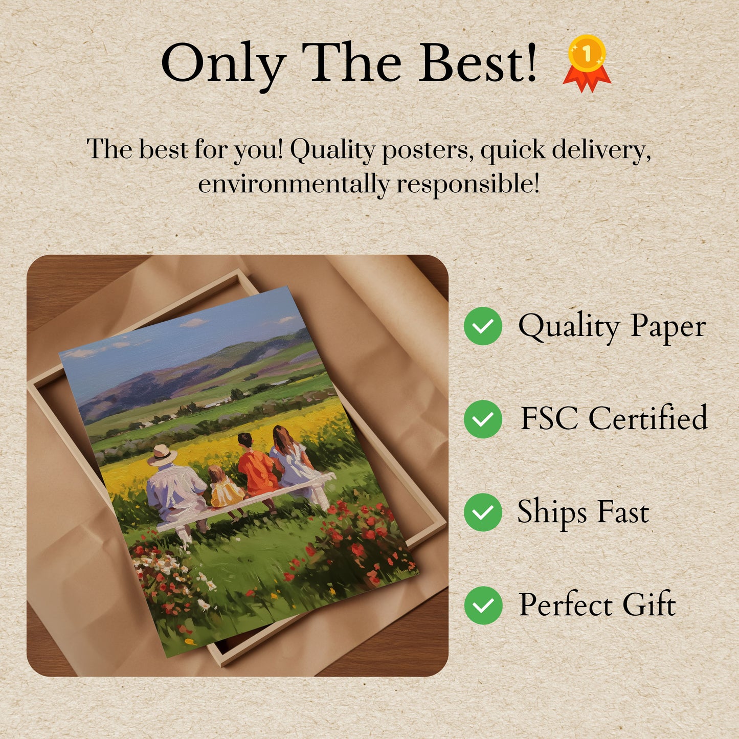 Countryside Family Meadow Poster