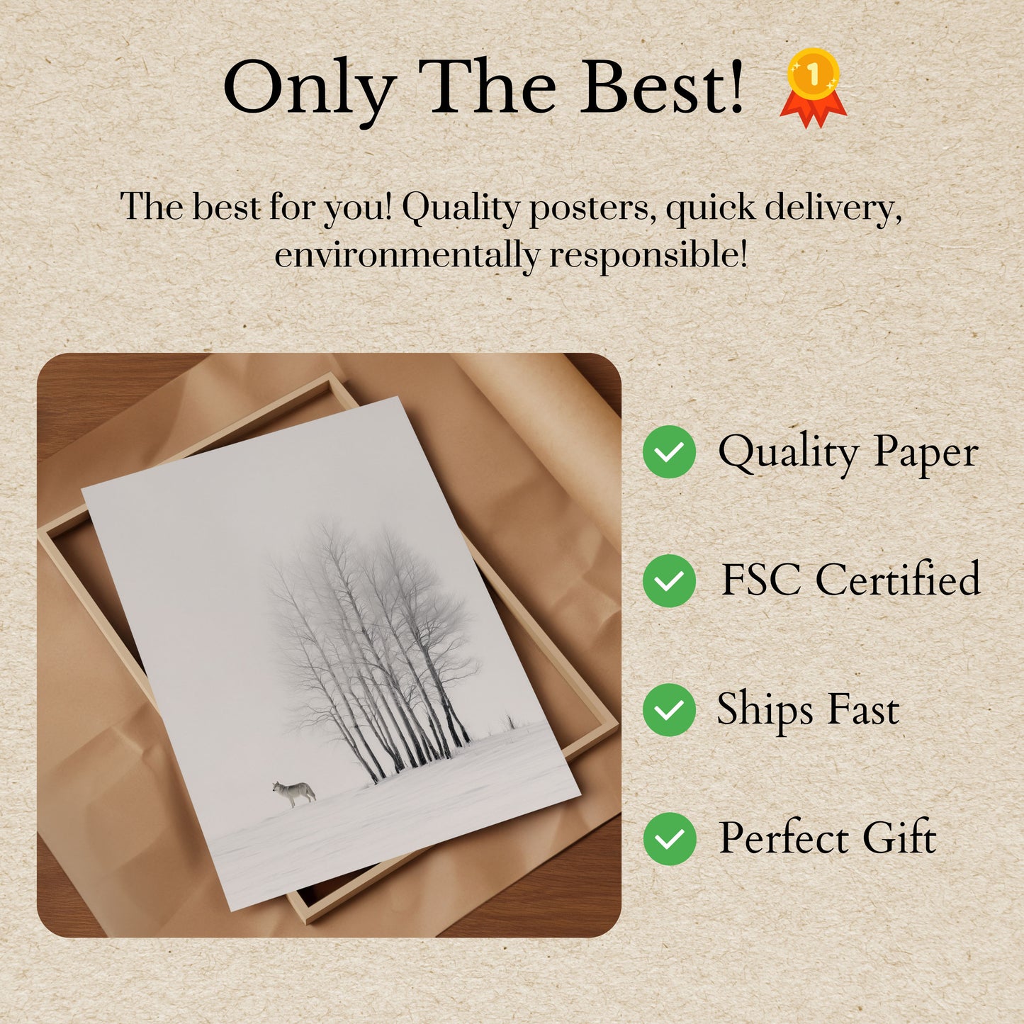 Winter Solitude Wolf Poster