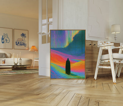 Surreal Aurora Landscape Poster