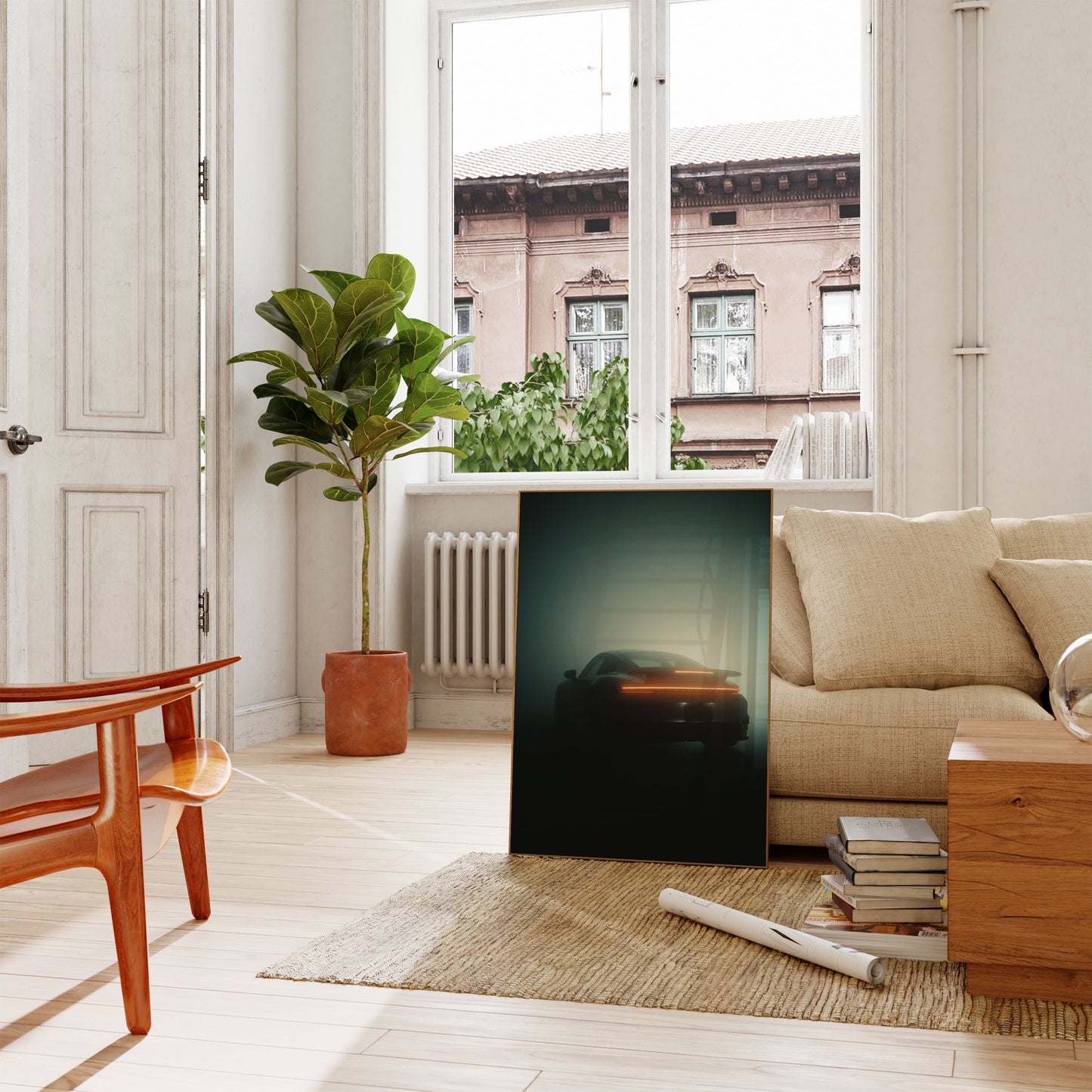 Misty Porsche Sports Car Poster