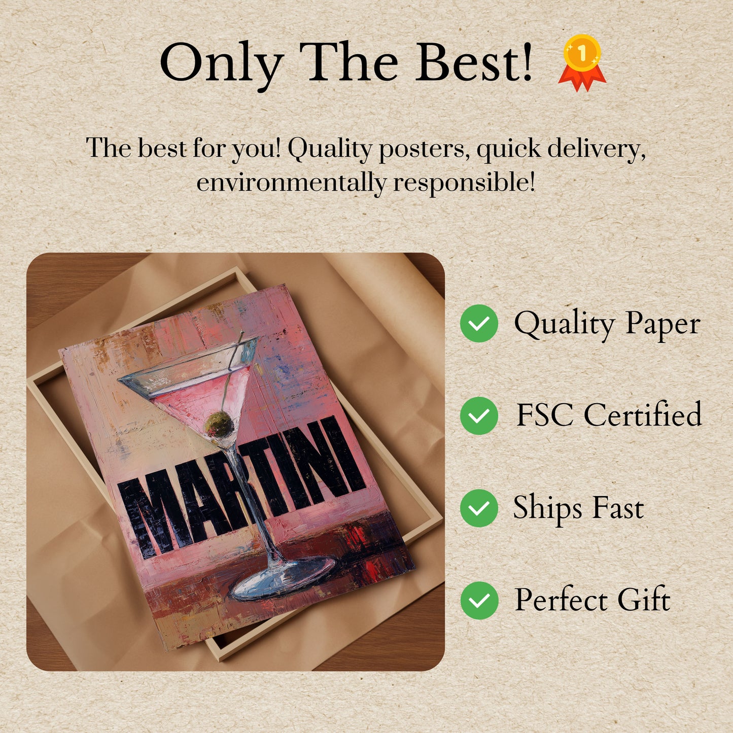 Classic Martini Cocktail Poster