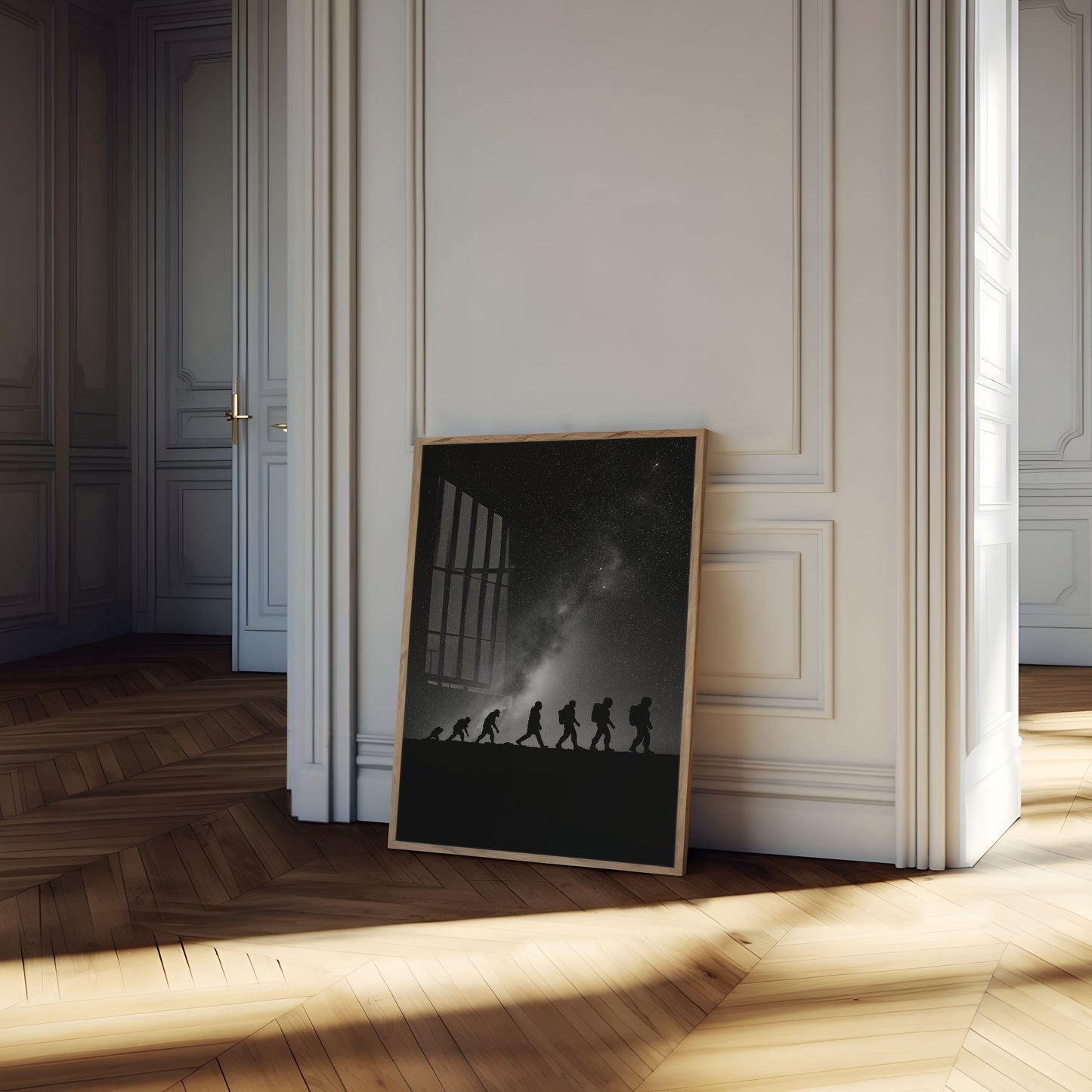 Affiche Évolution Humaine Sous les Étoiles