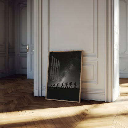 Affiche Évolution Humaine Sous les Étoiles