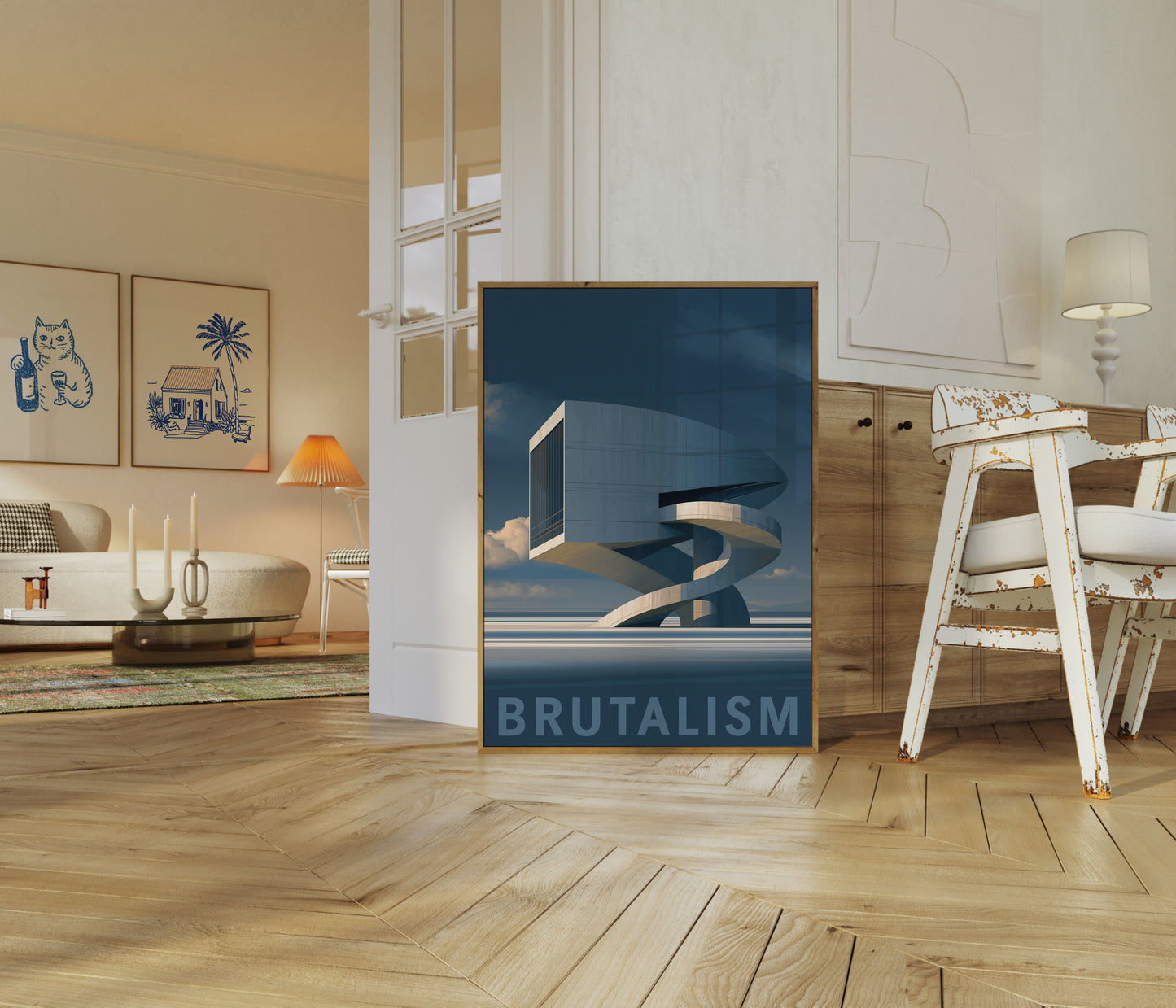 Brutalist Architecture Icon Poster