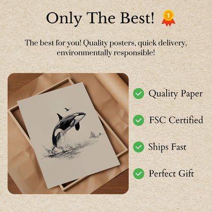 Majestic Orca Ocean Leap Poster
