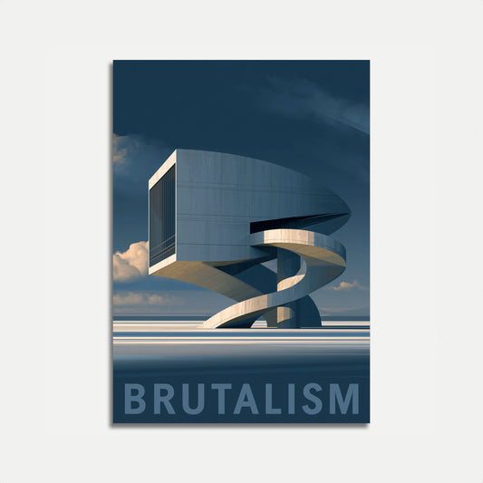 Brutalist Architecture Icon Poster