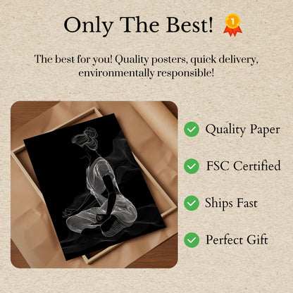 Zen Meditation Silhouette Poster