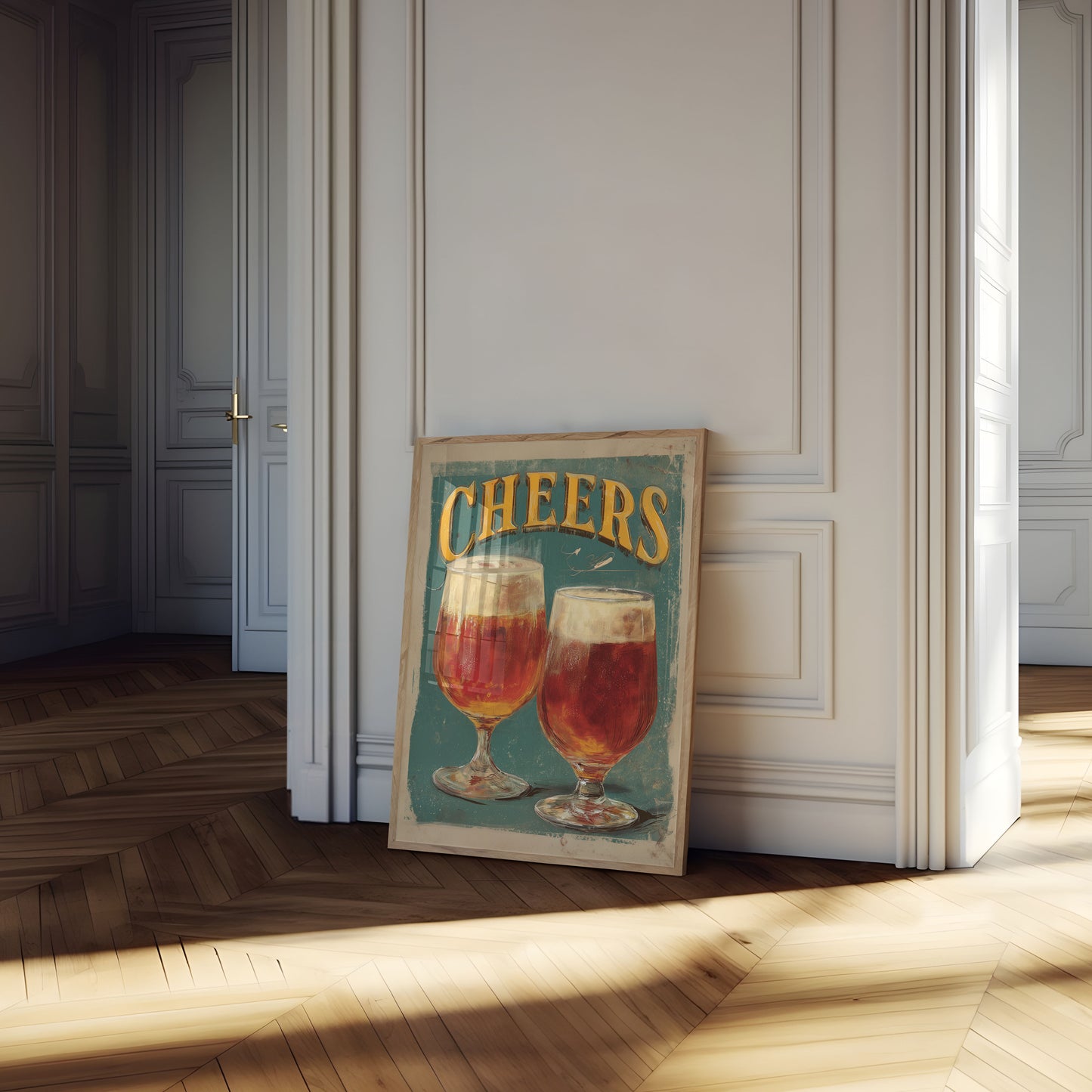 Vintage Cheers Beer Glasses Poster
